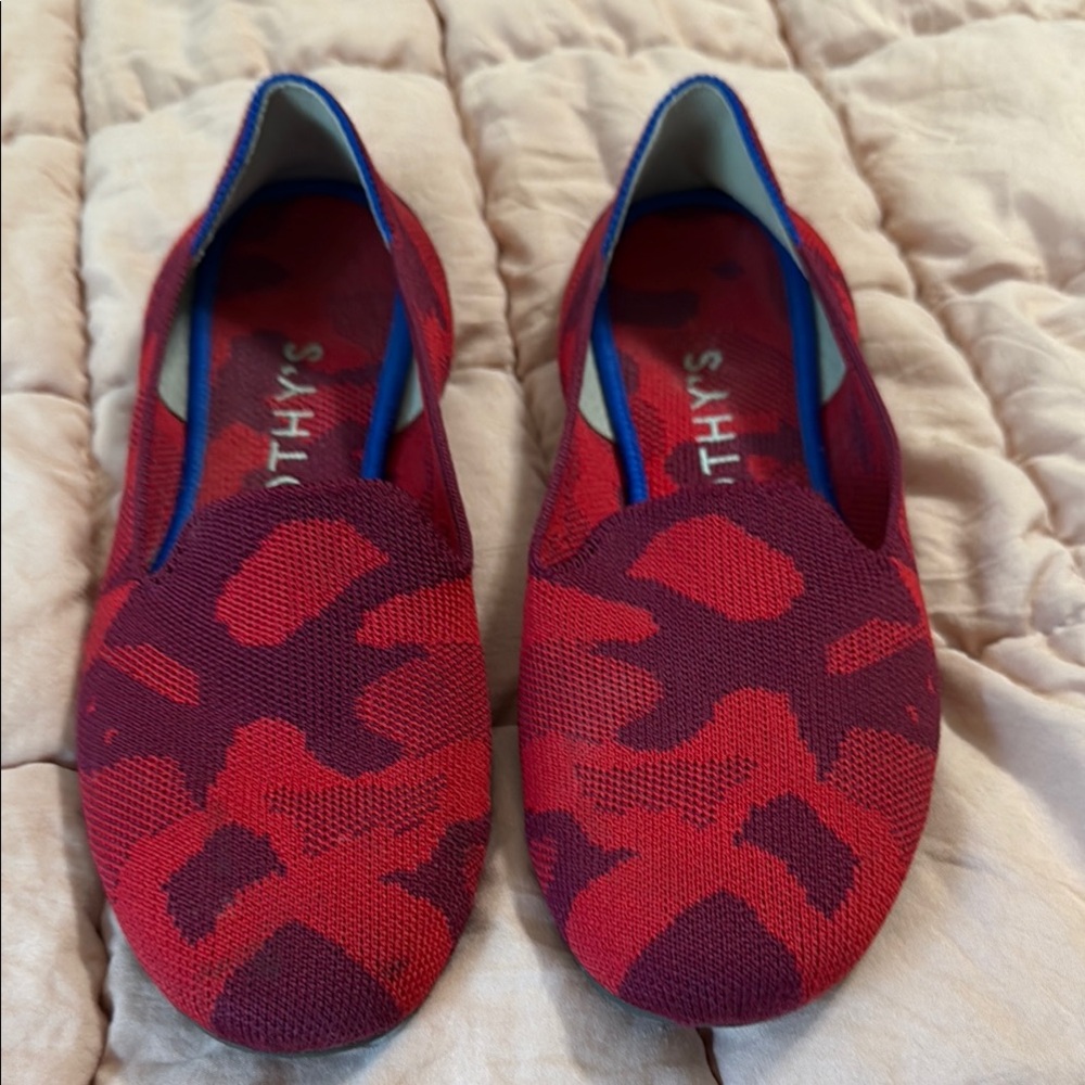 Rothy's Red and Purple Patterned Flats